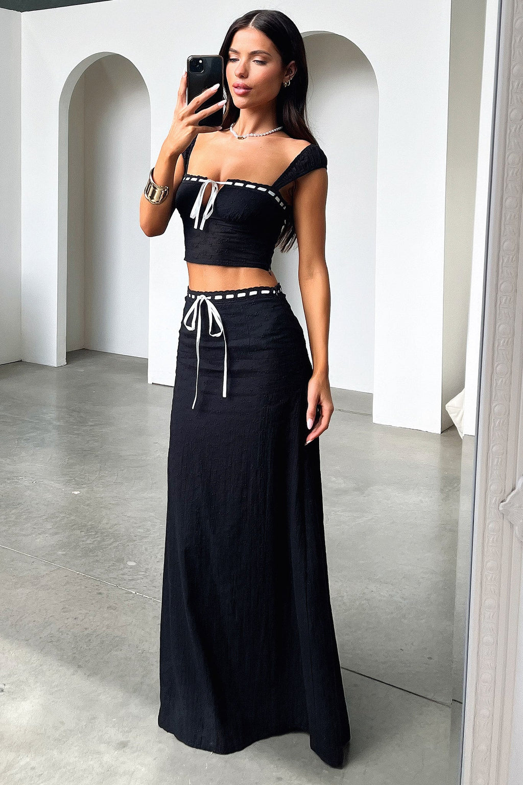 Flora Crop Top - Black