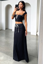 Flora Crop Top - Black